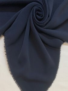 Lacivert Dökümlü Krep Kumaş