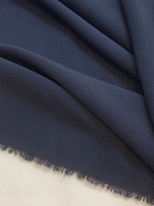 Lacivert Dökümlü Krep Kumaş