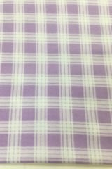 Lila Ekru Ekose Desenli Polar Kumaş