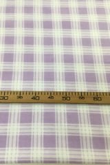 Lila Ekru Ekose Desenli Polar Kumaş