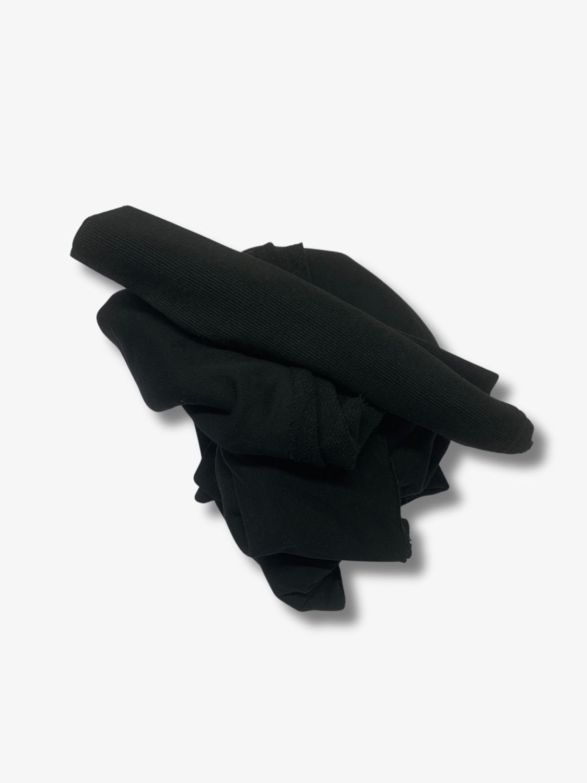 Ribanalı 3 İplik Kumaş, Parça 80x190 cm, Siyah