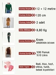 İnce Kaşkorse Esnek Kumaş Seti, Boyu 10 - 12 metre 2 adet