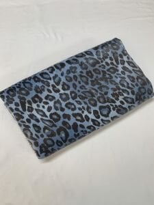Jakarlı Monaray Kumaş, Parça 450x150 cm Mavi Leopar