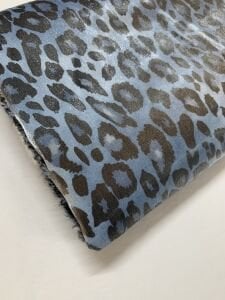 Jakarlı Monaray Kumaş, Parça 450x150 cm Mavi Leopar