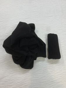 Ribanalı 3 İplik Kumaş, Parça 115x190 cm Siyah