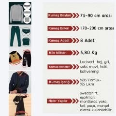 Ribana Kumaş Seti, Boyları 75-90 cm arası 8 adet