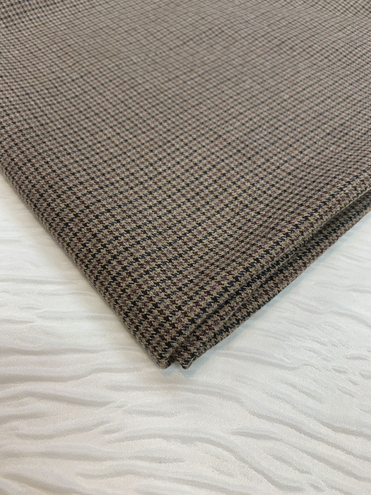 Dış Giyimlik Klasik Kazayağı Kumaş Kahve, Parça 100x150 cm (YAZI VAR)