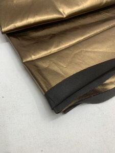 Deri Görünümlü Esnek Kot Kumaş Parça 50x140 cm Gold