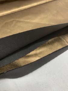 Deri Görünümlü Esnek Kot Kumaş Parça 95x140 cm Gold
