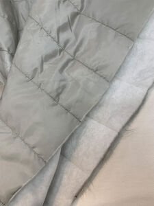 Gümüş Rengi Kapitone Kumaş Montluk - Tek Taraflı