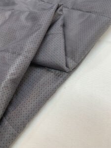 Gri Desenli Kapitone Kumaş Montluk - Tek Taraflı
