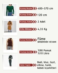 İnce Kaşkorse Esnek Kumaş Seti, Boyları 400-570 cm 2 adet