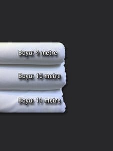 Beyaz İnce Kaşkorse Kumaş Seti, Boyları 4-10-11 metre 3 adet