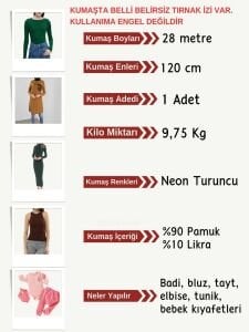 İnce Kaşkorse Esnek Kumaş Seti, Boyu 28 metre 1 Top Neon Turuncu