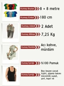 Süprem Kumaş Penye Seti, Boyları 8 - 8 metre 2 adet