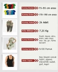Süprem Kumaş Penye Seti, Boyları 75-95 cm arası 24 adet