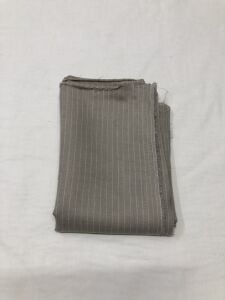 Çİzgili Ham Keten Kumaş Orta Kalın, Parça 75x100 cm - Vizon