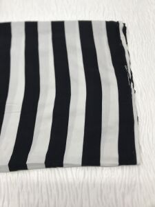 Viskon Kumaş, Parça 500x140 cm Siyah Beyaz Çizgili