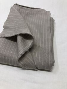 Çİzgili Ham Keten Kumaş Orta Kalın, Parça 65x100 cm - Vizon