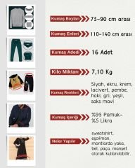 Kaşkorse (Ribana) Kumaş Seti, Boyları 75-90 cm arası 16 adet