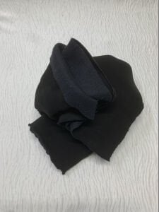 Şardonlu 3 İplik Kumaş, Parça 55x190 cm - Siyah