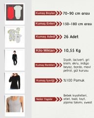 Bebe Ribanası Penye Kumaş Seti, Boyları 70-90 cm arası 26 adet