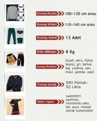 Kaşkorse (Ribana) Kumaş Seti, Boyları 100-120 cm arası 13 adet