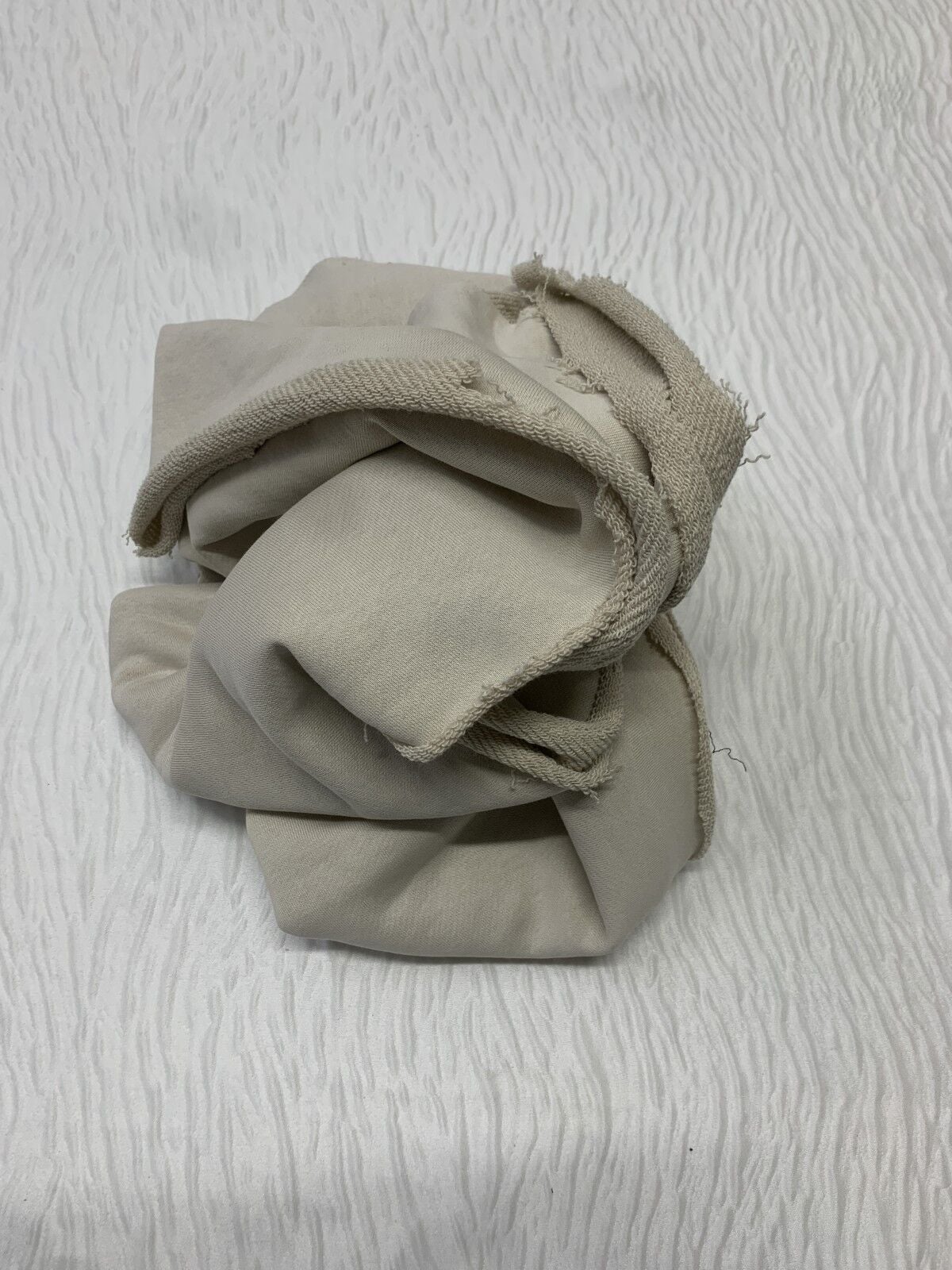 Şardonlu 3 İplik Kumaş, Parça 75x200 cm - Krem (ORTADA LEKE VAR)