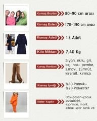 Şardonlu 3 İplik Kumaş Seti, Boyları 80-90 cm arası 13 adet