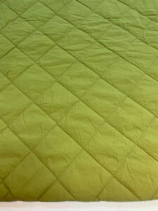 Yağ Yeşili Dokulu Kapitone Kumaş Montluk - Tek Taraflı