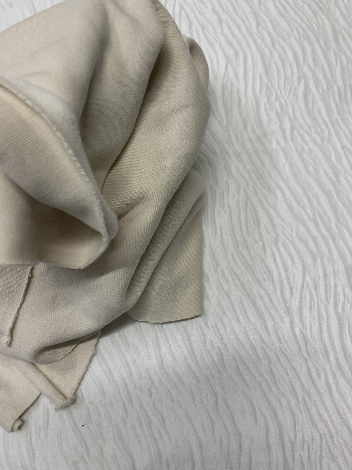 Az Şardonlu 3 İplik Kumaş, Parça 70x120 cm - Bej Rengi