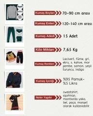 Kaşkorse (Ribana) Kumaş Seti, Boyları 70-90 cm arası 15 adet