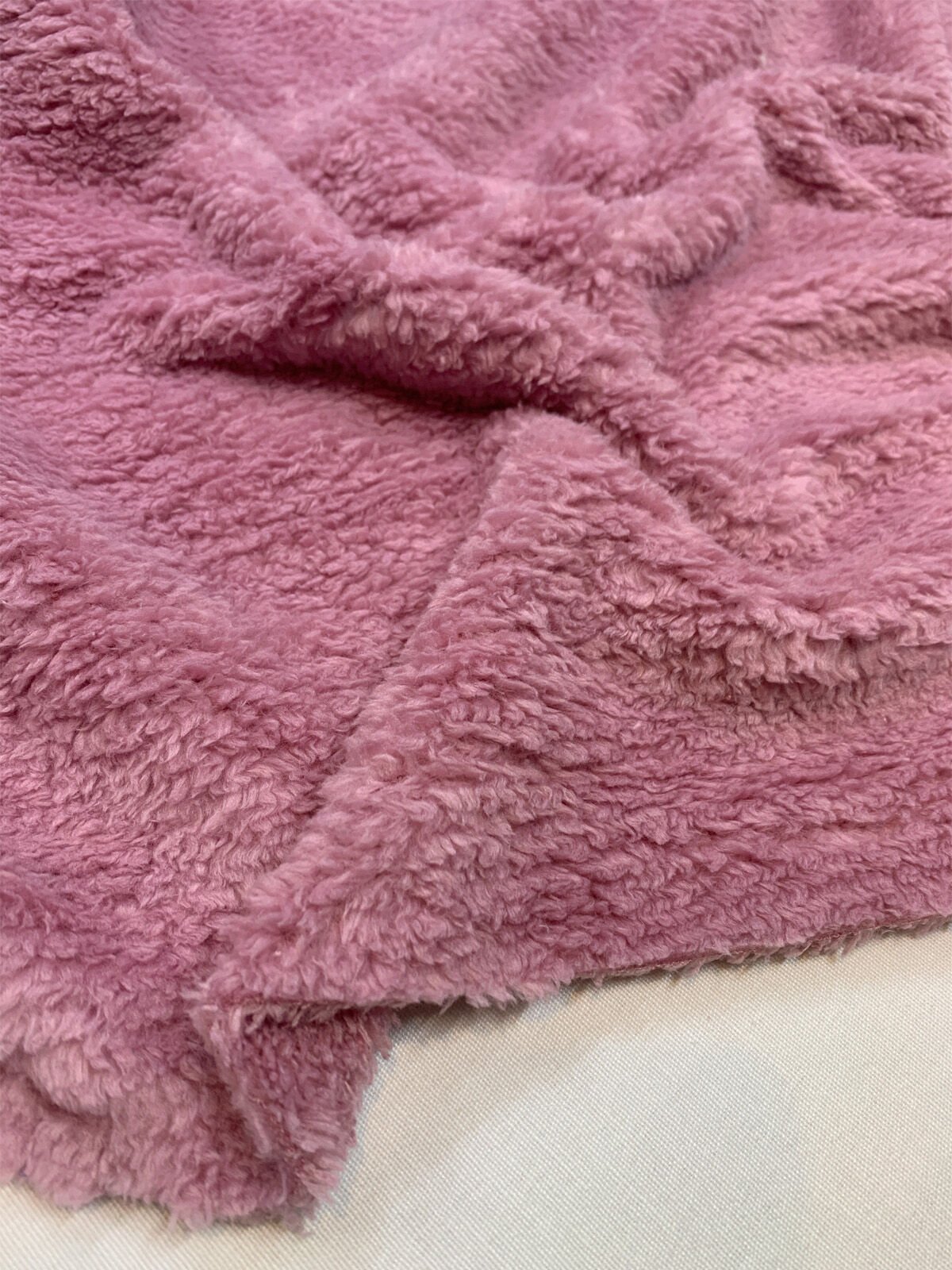 Pembe Welsoft Kumaş Çift Taraflı -  Yumuşak Tok Doku