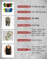 Süprem Kumaş Penye Seti, Boyları 75-90 cm arası 26 adet