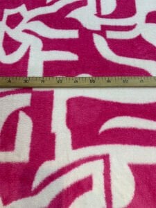 Pembe Beyaz Desenli Welsoft Kumaş Çift Taraflı -  Yumuşak Tok Doku