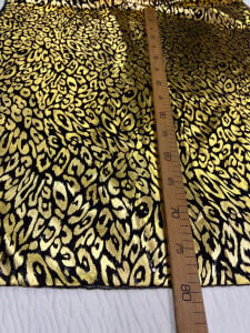 Gold Leopar Desenli Şifon Kumaş