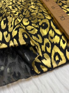 Gold Leopar Desenli Şifon Kumaş