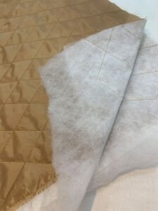 İnce Sütlü Kahve Baklava Desen Kapitone Kumaş Montluk - Tek Taraflı