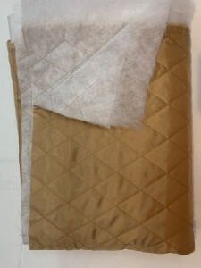 İnce Sütlü Kahve Baklava Desen Kapitone Kumaş Montluk - Tek Taraflı