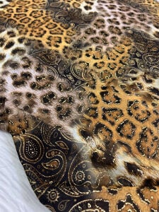 Leopar Şal Desenli Şifon Kumaş