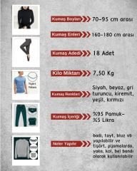 İnce Ribana Esnek Penye Kumaş Seti, Boyları 70-95 cm arası 18 adet