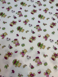 Pazen Kumaş - Ayıcıklı Desenli, En: 90 cm