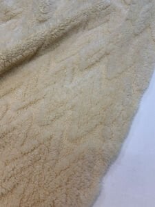 Kendinden Desenli Bej Welsoft Kumaş Çift Taraflı -  Yumuşak Tok Doku