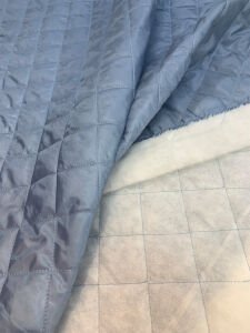 İndigo Mavi Baklava Desen Kapitone Kumaş Montluk - Tek Taraflı