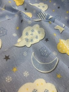 Pazen Kumaş - Bulut Desenli, En: 90 cm