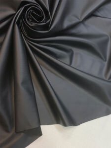 İnce Esnek Gömleklik Siyah Deri Kumaş – Hafif ve Şık Doku