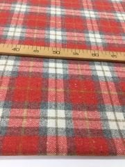 Dış Giyimlik Kırmızı Ekose Kumaş Kışlık