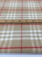 Dış Giyimlik Sütlü Kahve Ekose Kumaş Kışlık