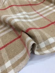 Dış Giyimlik Sütlü Kahve Ekose Kumaş Kışlık