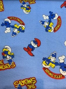 Pazen Kumaş - Şirinler Desenli, En: 90 cm